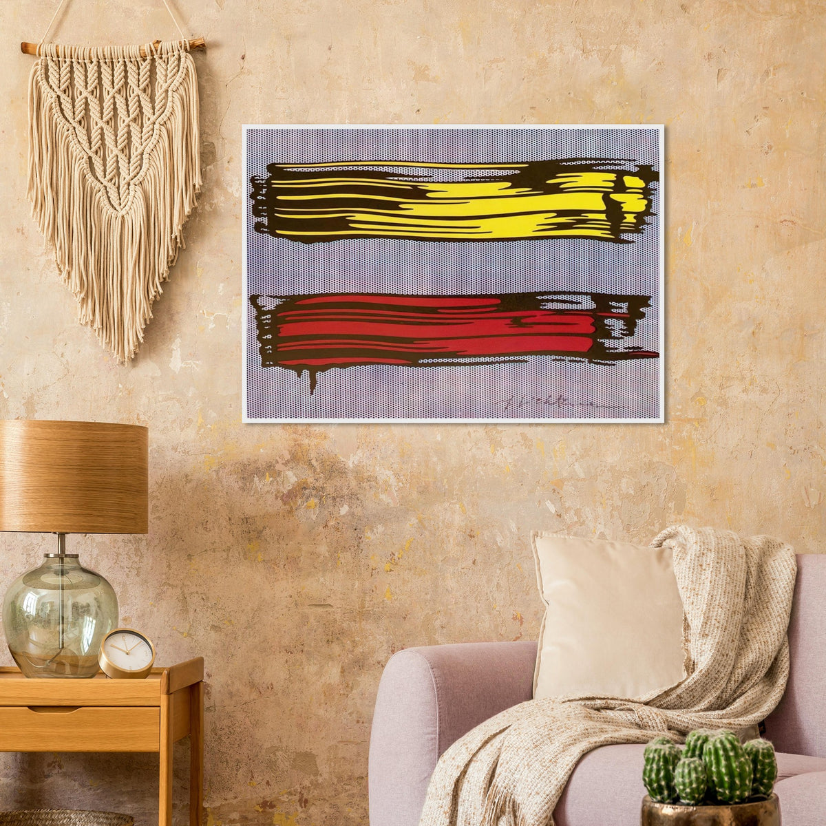 YELLOW AND RED BRUSHSTROKES 1966 Framed Poster | Roy Lichtenstein Framed Prints Wall Art | Roy Lichtenstein Shop
