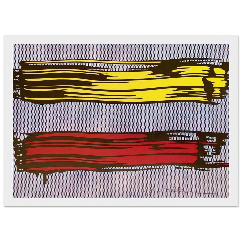 YELLOW AND RED BRUSHSTROKES 1966 Framed Poster | Roy Lichtenstein Framed Prints Wall Art | Roy Lichtenstein Shop