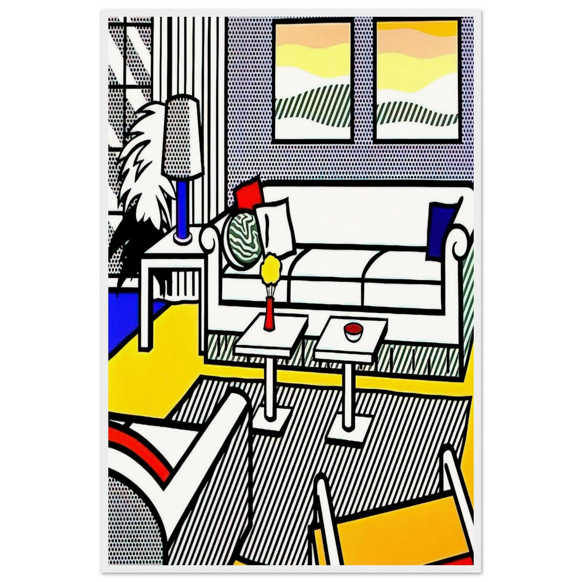 INTERIOR WITH RESTFUL PAINTINGS 1991 Framed Poster | Roy Lichtenstein Framed Prints Wall Art | Roy Lichtenstein Shop
