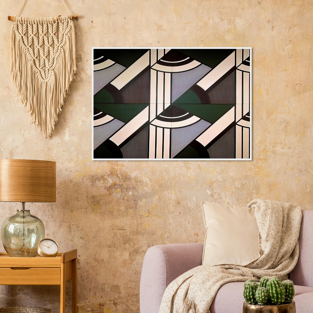 MODULAR PAINTING WITH FOUR PANELS 6 1970 Framed Poster | Roy Lichtenstein Framed Prints Wall Art | Roy Lichtenstein Shop