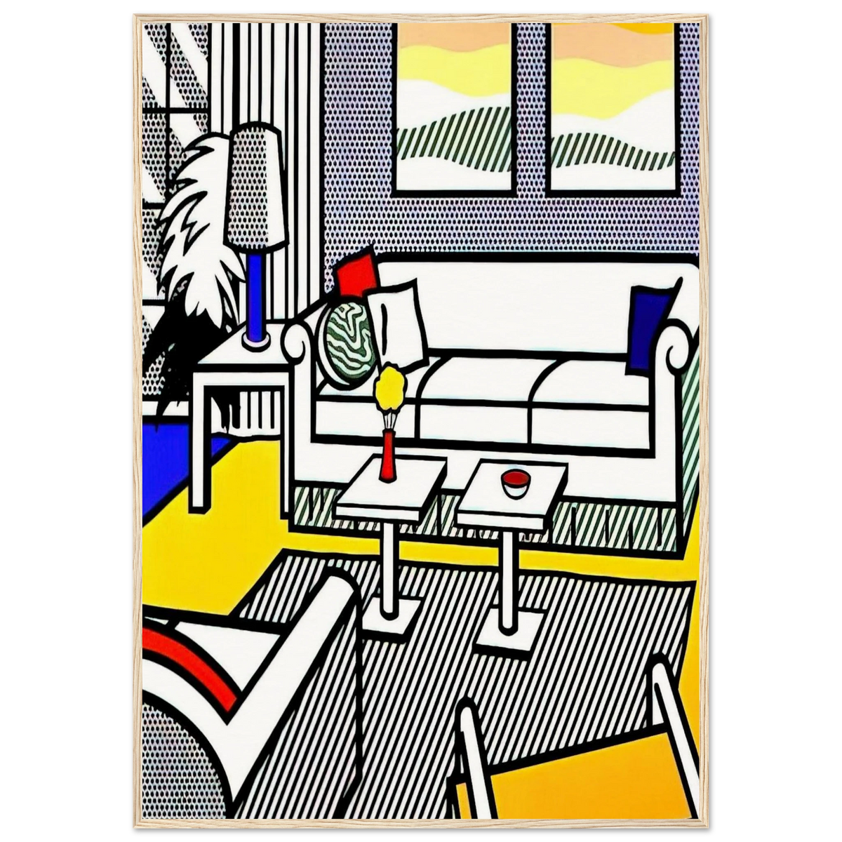 INTERIOR WITH RESTFUL PAINTINGS 1991 Framed Poster | Roy Lichtenstein Framed Prints Wall Art | Roy Lichtenstein Shop
