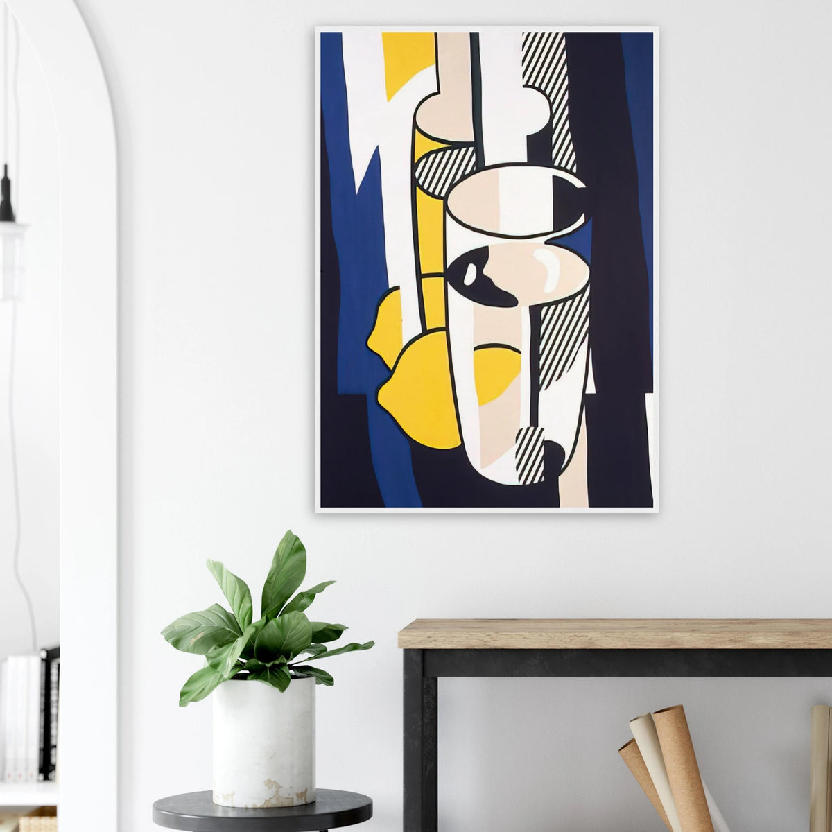 GLASS AND LEMON IN A MIRROR 1974 Framed Poster | Roy Lichtenstein Framed Prints Wall Art | Roy Lichtenstein Shop