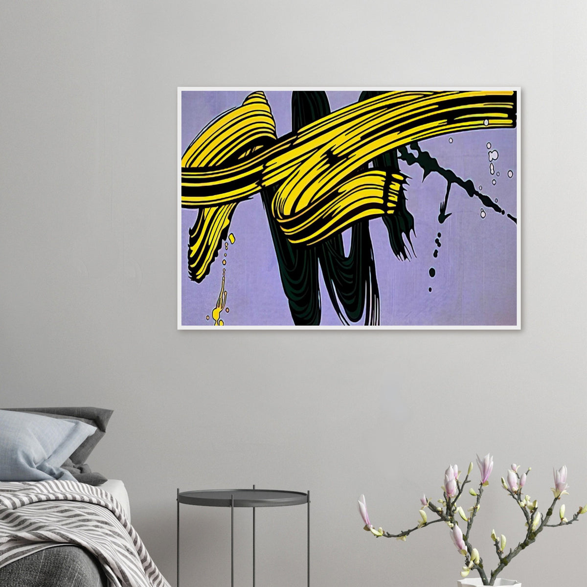 YELLOW AND GREEN BRUSHSTROKES 1966 Framed Poster | Roy Lichtenstein Framed Prints Wall Art | Roy Lichtenstein Shop