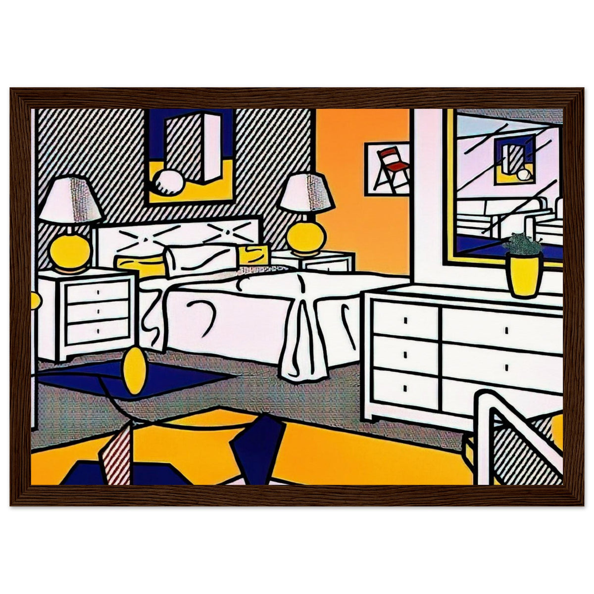 INTERIOR WITH MOBILE 1992 Framed Poster | Roy Lichtenstein Framed Prints Wall Art | Roy Lichtenstein Shop