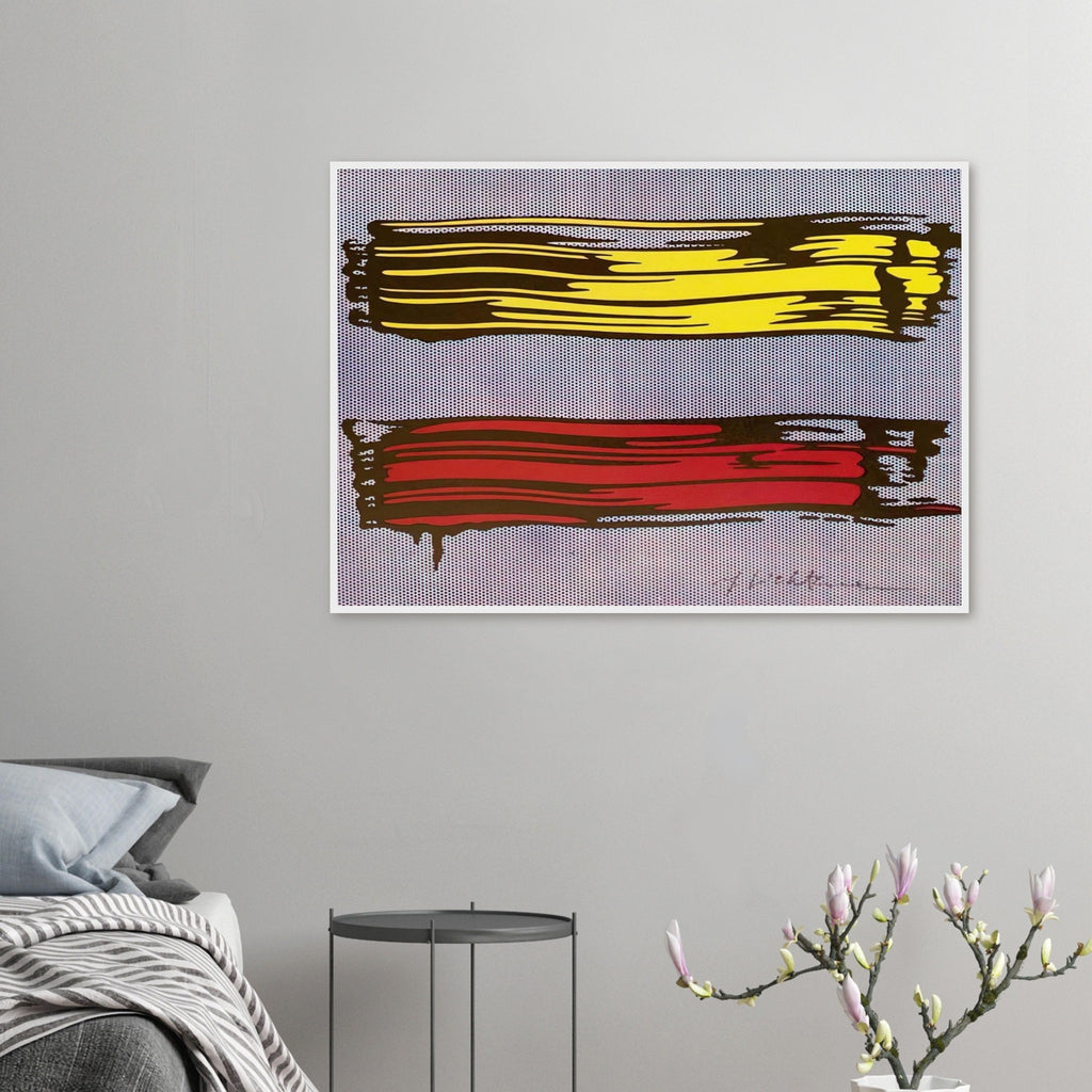 YELLOW AND RED BRUSHSTROKES 1966 Framed Poster | Roy Lichtenstein Framed Prints Wall Art | Roy Lichtenstein Shop