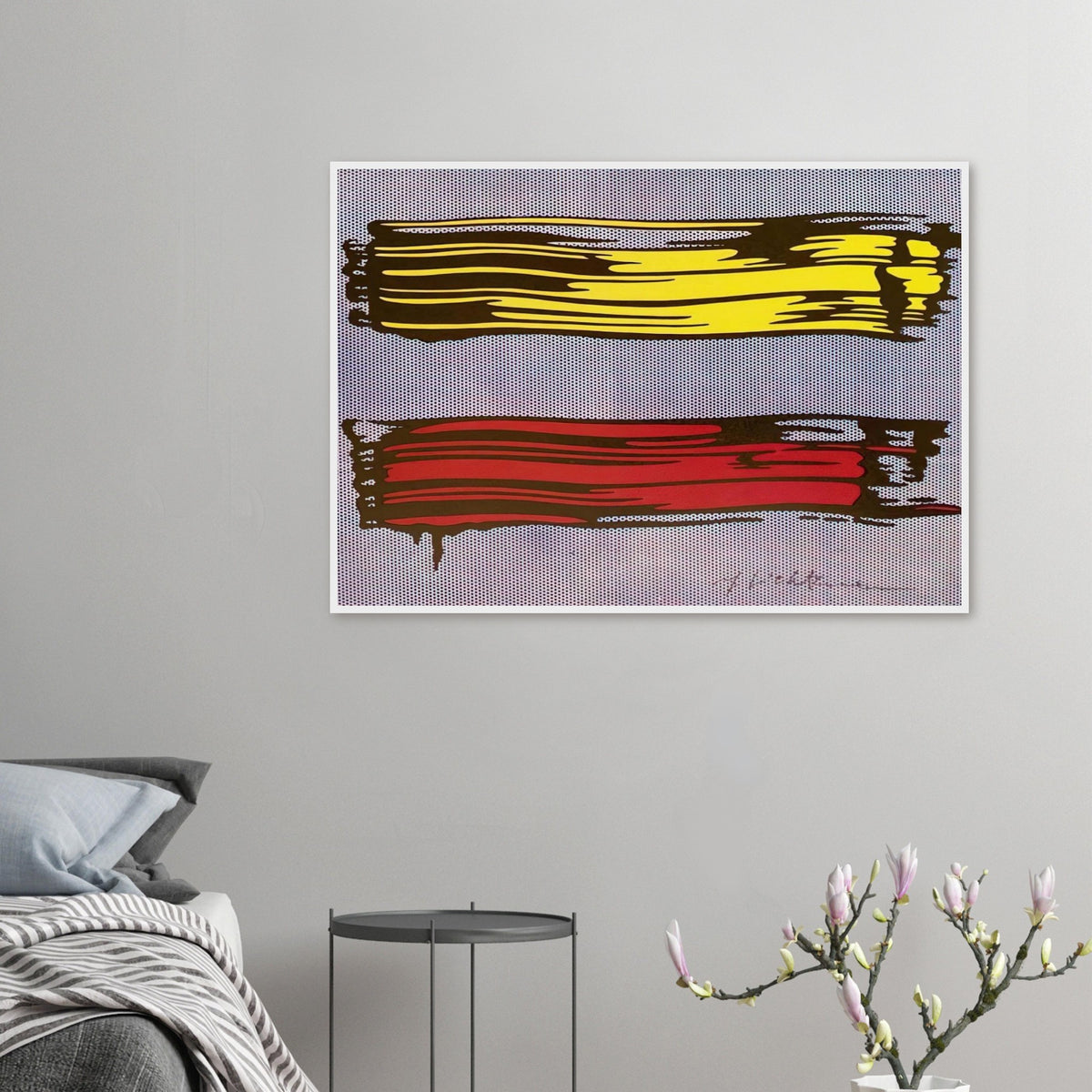 YELLOW AND RED BRUSHSTROKES 1966 Framed Poster | Roy Lichtenstein Framed Prints Wall Art | Roy Lichtenstein Shop