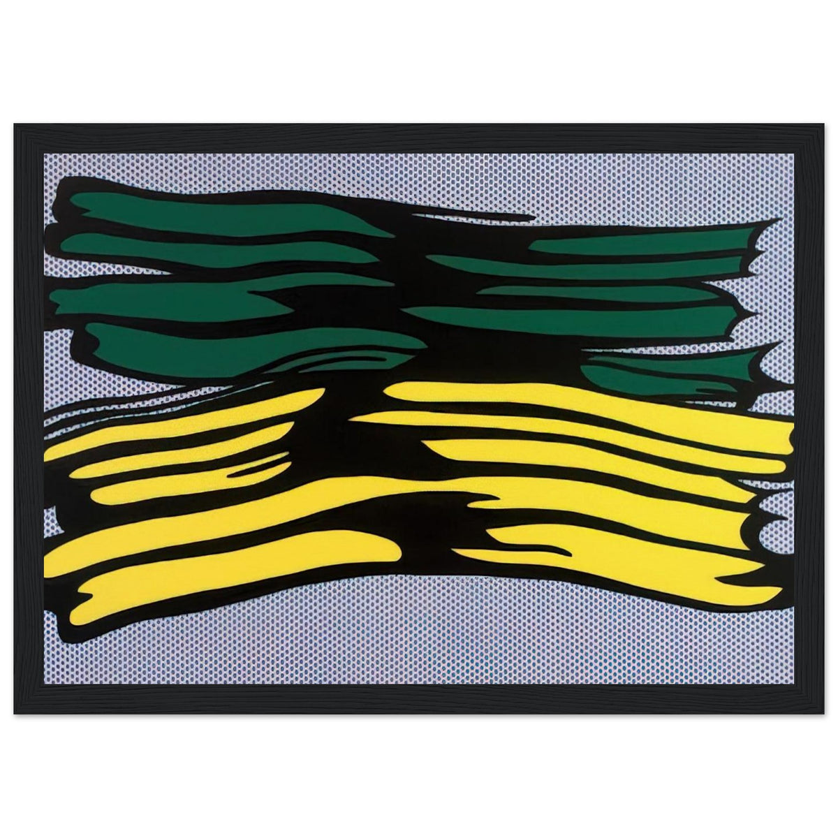 YELLOW AND GREEN BRUSHSTROKES 1966 0 Framed Poster | Roy Lichtenstein Framed Prints Wall Art | Roy Lichtenstein Shop