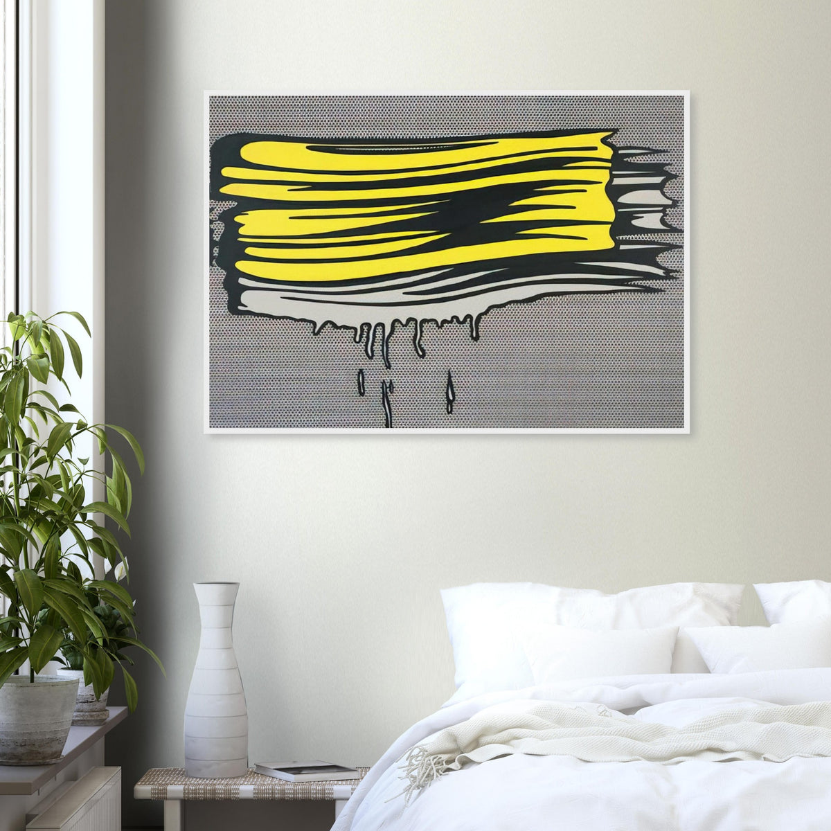 YELLOW AND WHITE BRUSHSTROKES 1965 Framed Poster | Roy Lichtenstein Framed Prints Wall Art | Roy Lichtenstein Shop