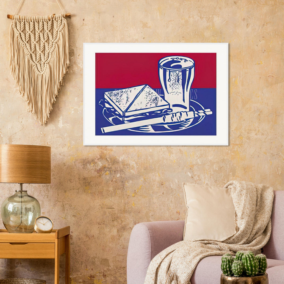 SANDWICH AND SODA 1964 Framed Poster | Roy Lichtenstein Framed Prints Wall Art | Roy Lichtenstein Shop