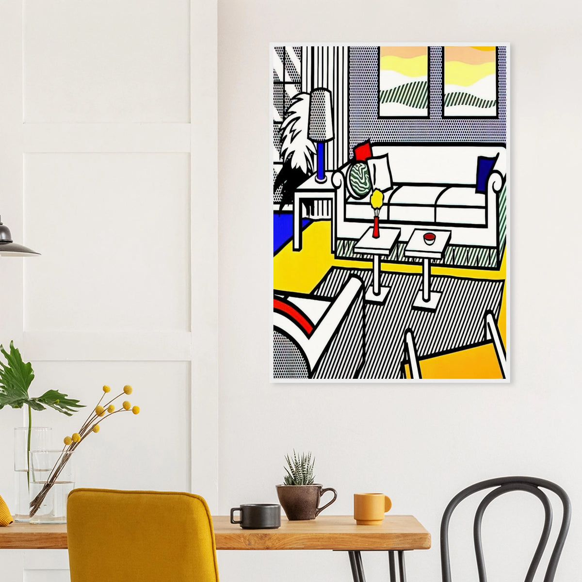 INTERIOR WITH RESTFUL PAINTINGS 1991 Framed Poster | Roy Lichtenstein Framed Prints Wall Art | Roy Lichtenstein Shop