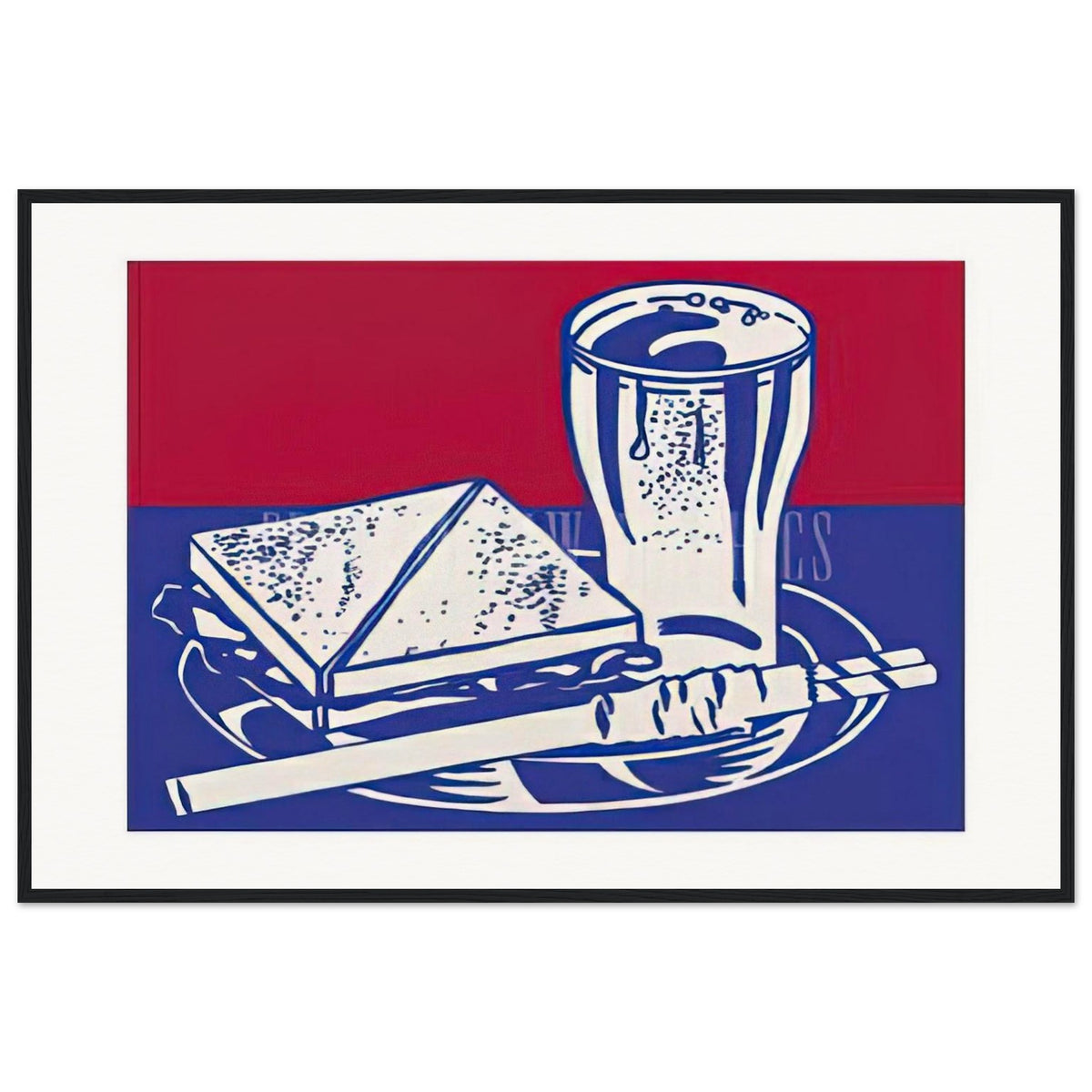 SANDWICH AND SODA 1964 Framed Poster | Roy Lichtenstein Framed Prints Wall Art | Roy Lichtenstein Shop