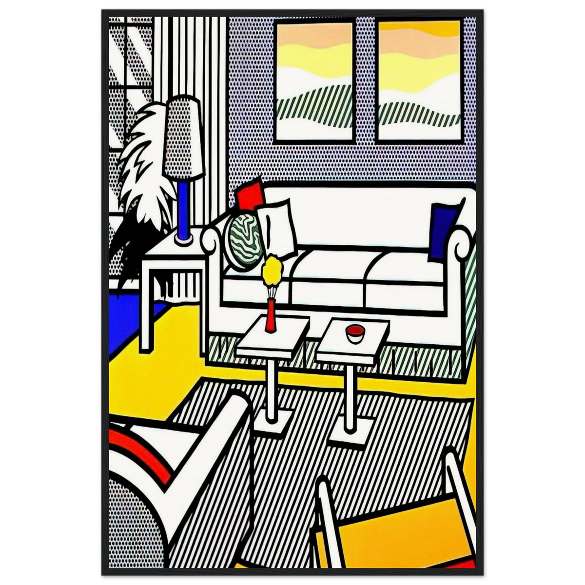 INTERIOR WITH RESTFUL PAINTINGS 1991 Framed Poster | Roy Lichtenstein Framed Prints Wall Art | Roy Lichtenstein Shop
