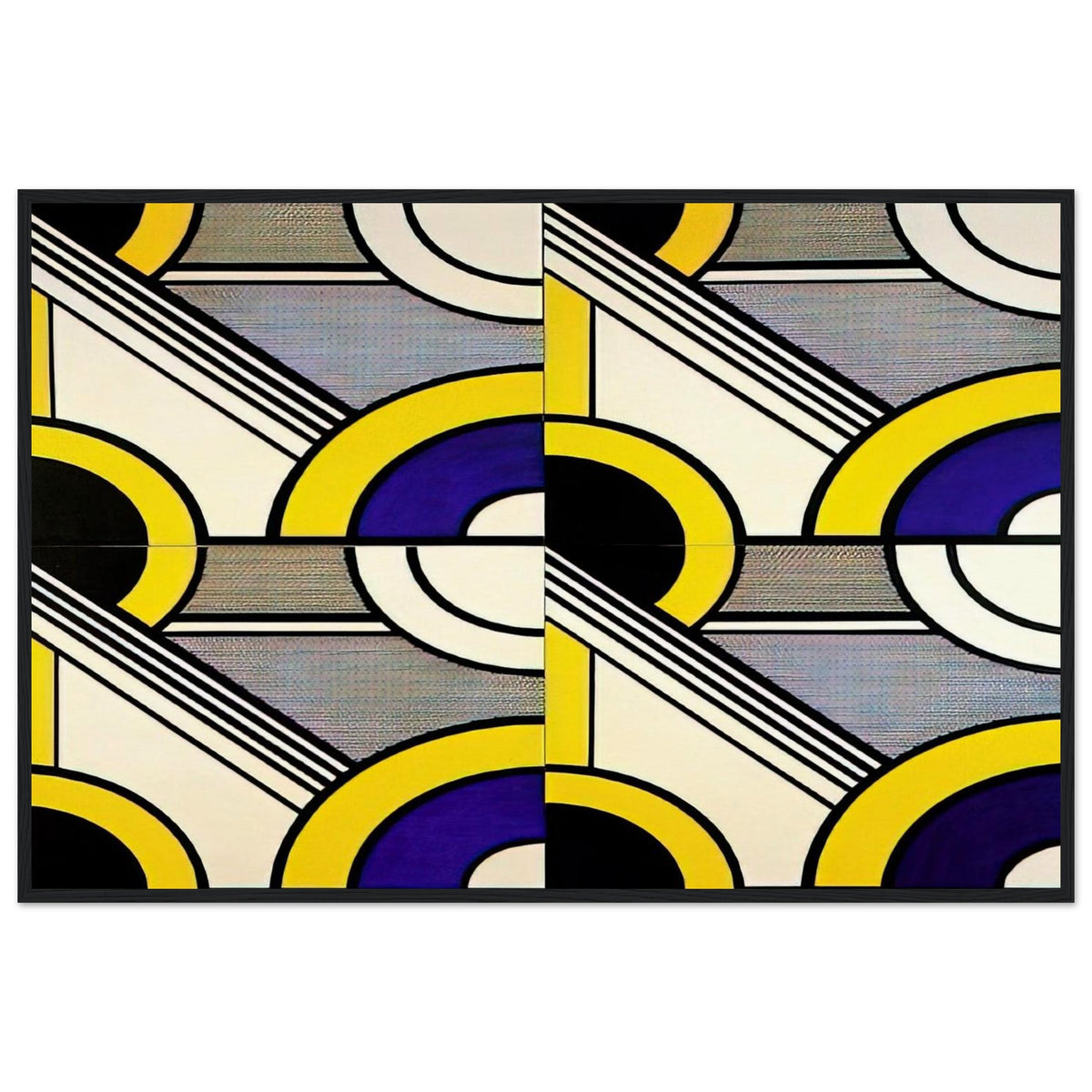 MODULAR PAINTING WITH FOUR PANELS 1 1969 Framed Poster | Roy Lichtenstein Framed Prints Wall Art | Roy Lichtenstein Shop