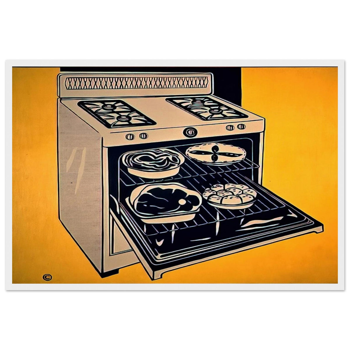 KITCHEN RANGE 1962 Framed Poster | Roy Lichtenstein Framed Prints Wall Art | Roy Lichtenstein Shop