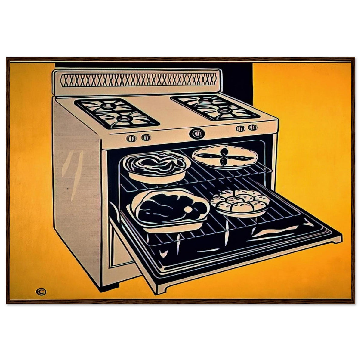 KITCHEN RANGE 1962 Framed Poster | Roy Lichtenstein Framed Prints Wall Art | Roy Lichtenstein Shop