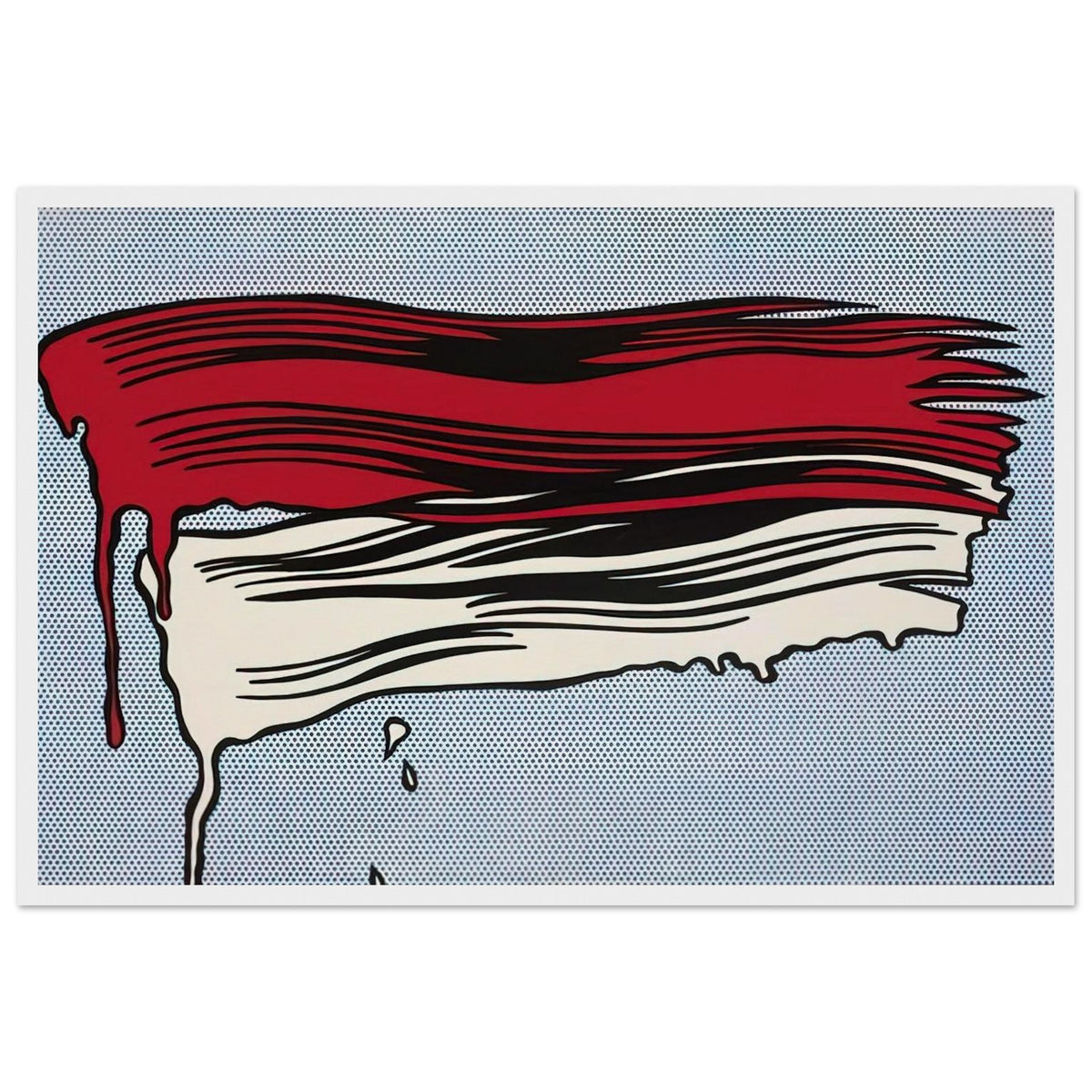 RED AND WHITE BRUSHSTROKES 1965 Framed Poster | Roy Lichtenstein Framed Prints Wall Art | Roy Lichtenstein Shop