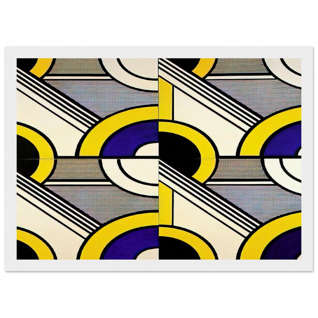 MODULAR PAINTING WITH FOUR PANELS 1 1969 Framed Poster | Roy Lichtenstein Framed Prints Wall Art | Roy Lichtenstein Shop