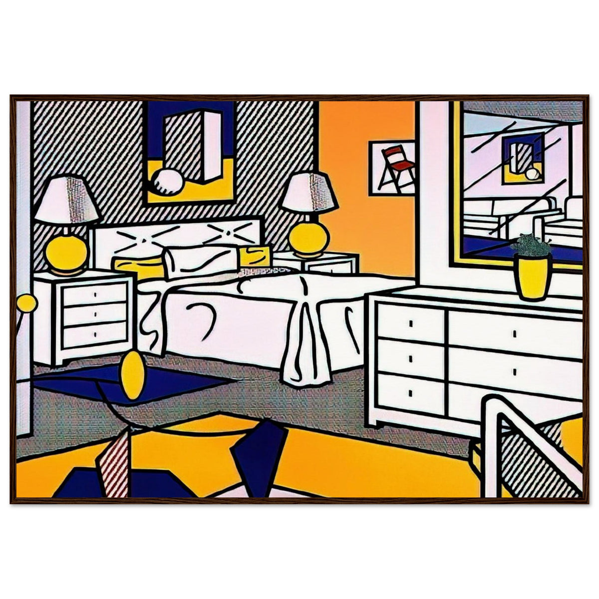 INTERIOR WITH MOBILE 1992 Framed Poster | Roy Lichtenstein Framed Prints Wall Art | Roy Lichtenstein Shop