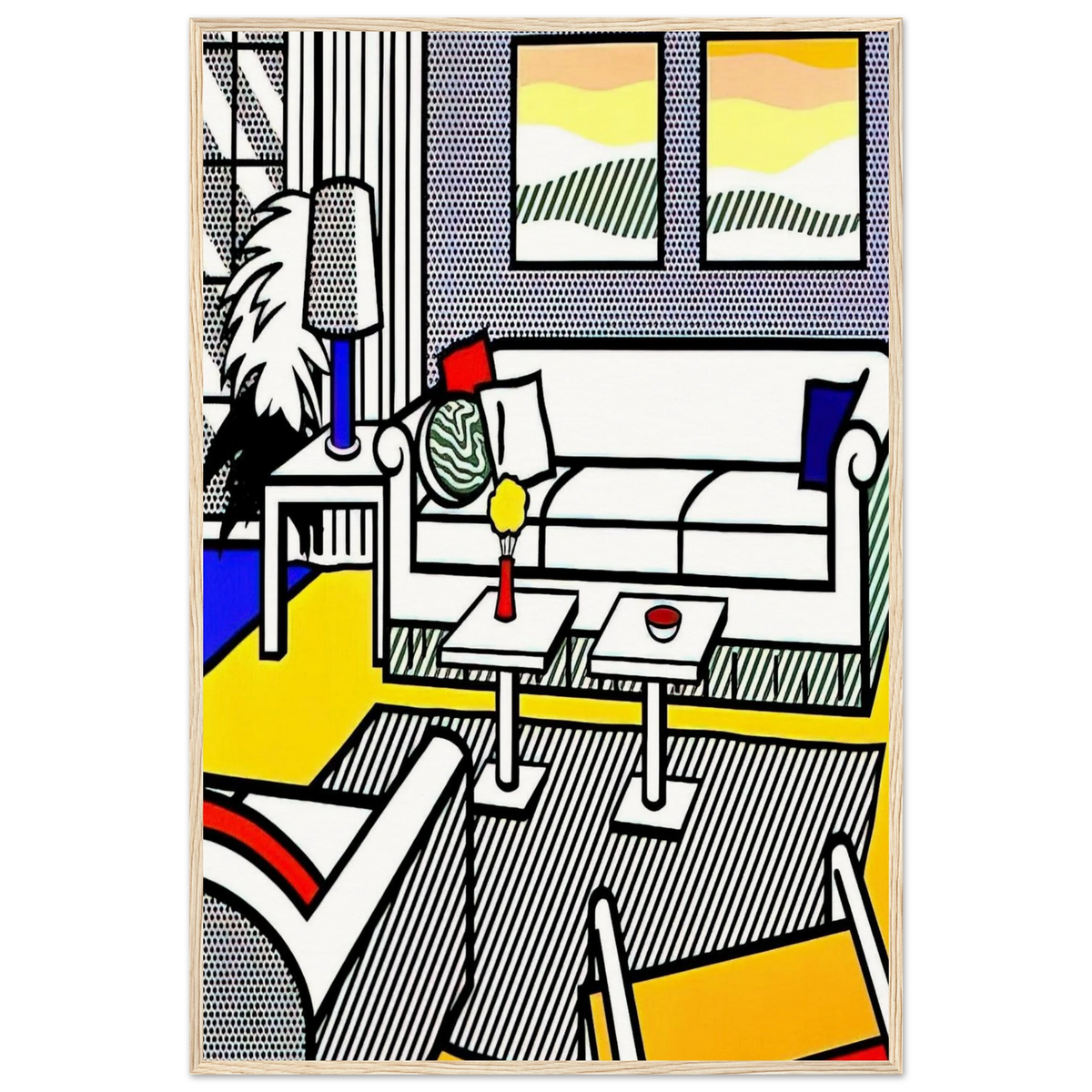 INTERIOR WITH RESTFUL PAINTINGS 1991 Framed Poster | Roy Lichtenstein Framed Prints Wall Art | Roy Lichtenstein Shop