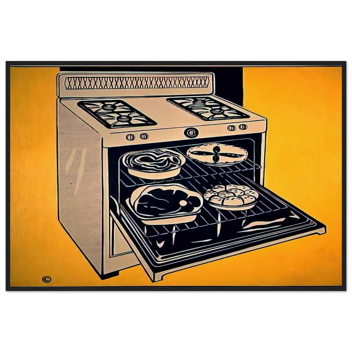 KITCHEN RANGE 1962 Framed Poster | Roy Lichtenstein Framed Prints Wall Art | Roy Lichtenstein Shop