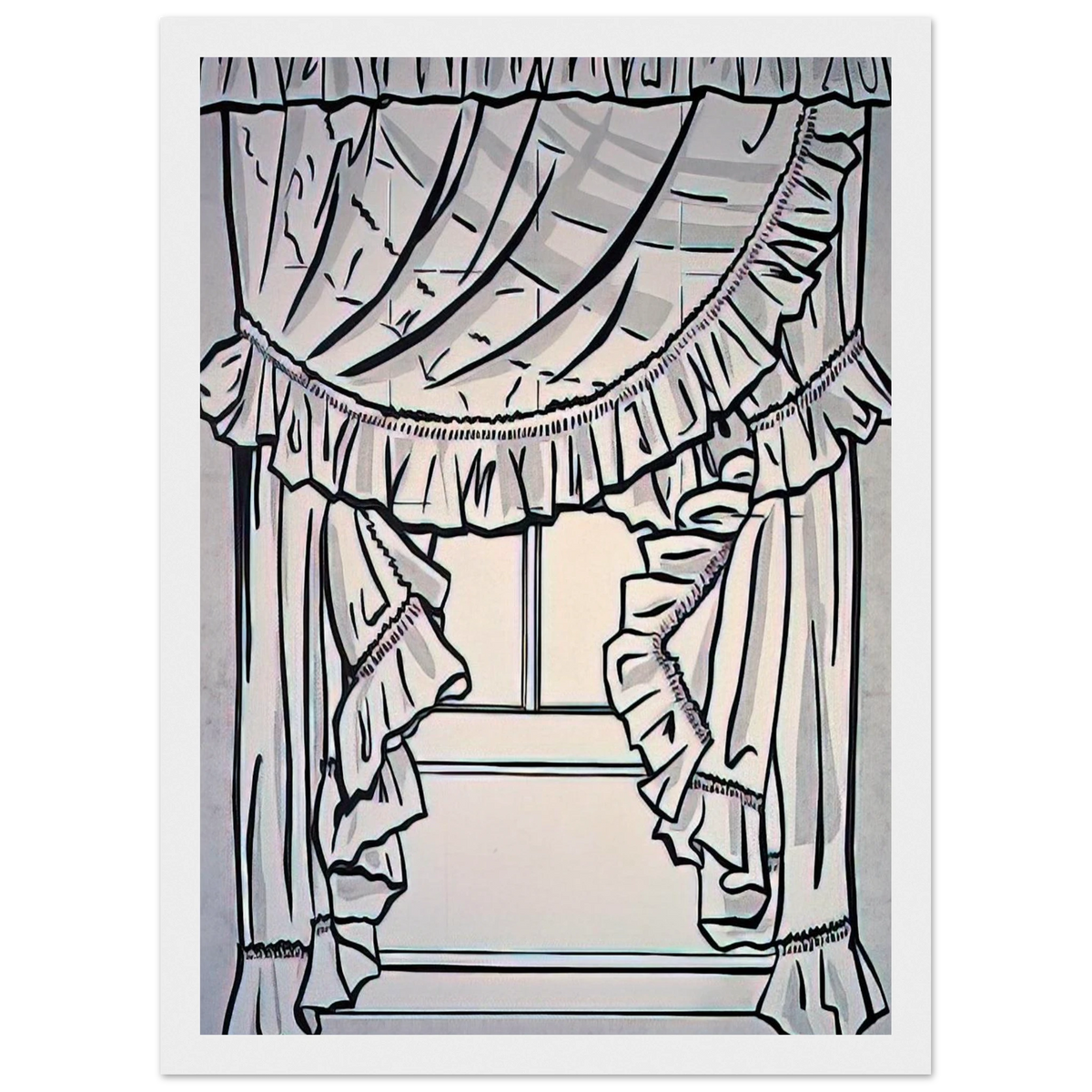 CURTAINS 1962 Framed Poster | Roy Lichtenstein Framed Prints Wall Art | Roy Lichtenstein Shop