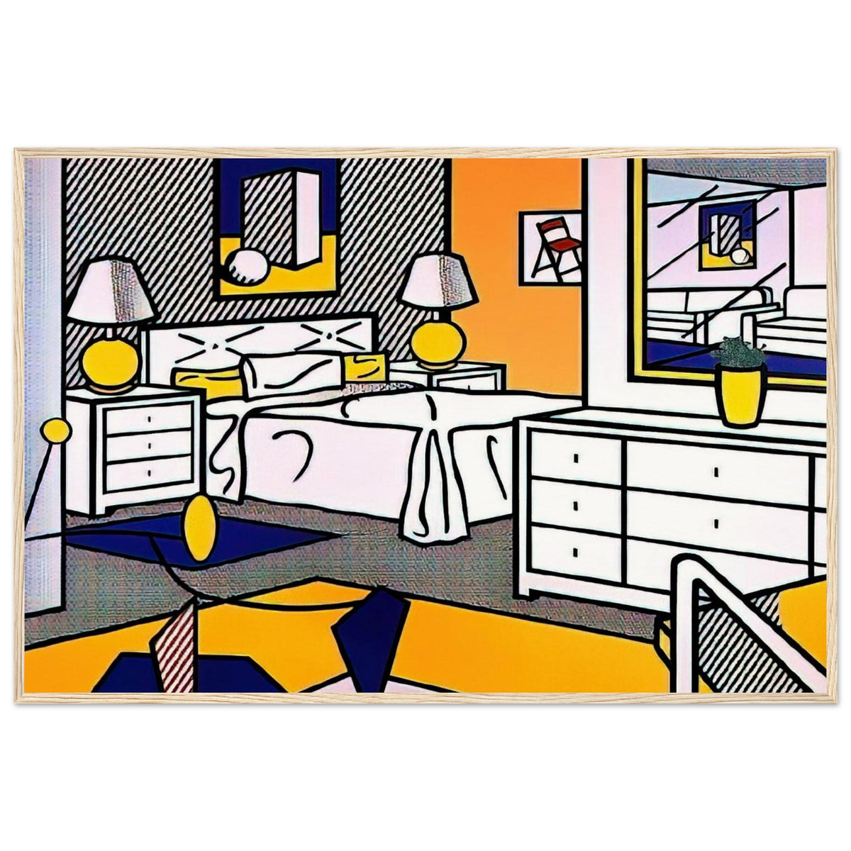 INTERIOR WITH MOBILE 1992 Framed Poster | Roy Lichtenstein Framed Prints Wall Art | Roy Lichtenstein Shop