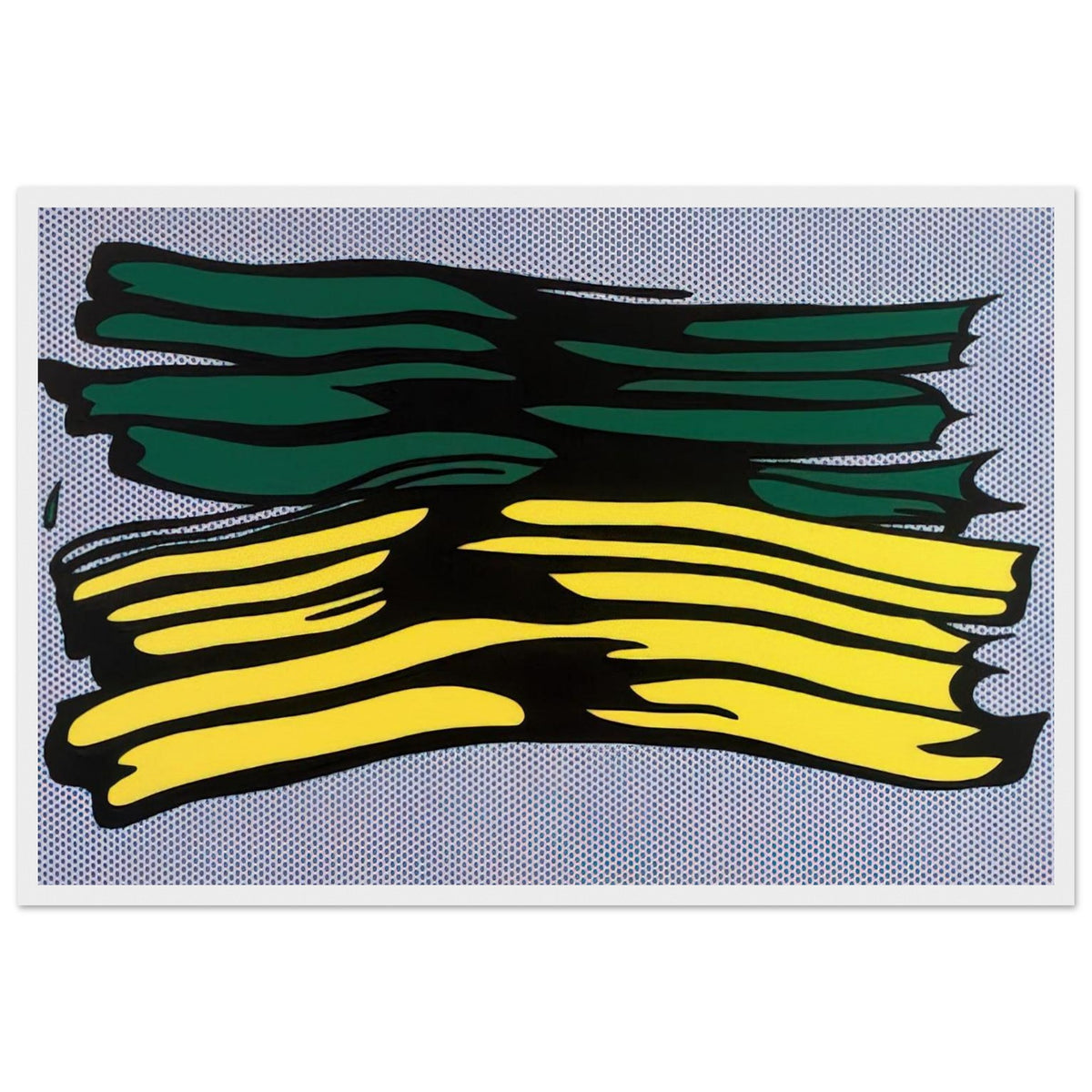 YELLOW AND GREEN BRUSHSTROKES 1966 0 Framed Poster | Roy Lichtenstein Framed Prints Wall Art | Roy Lichtenstein Shop