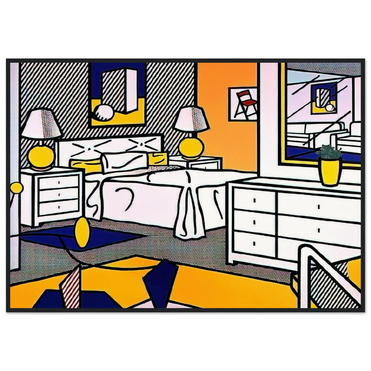 INTERIOR WITH MOBILE 1992 Framed Poster | Roy Lichtenstein Framed Prints Wall Art | Roy Lichtenstein Shop