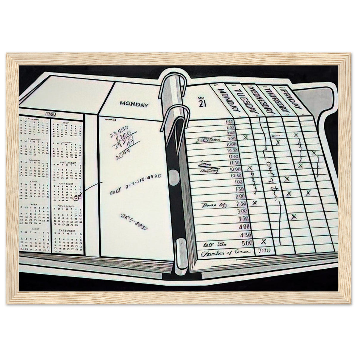 DESK CALENDAR 1962 Framed Poster | Roy Lichtenstein Framed Prints Wall Art | Roy Lichtenstein Shop