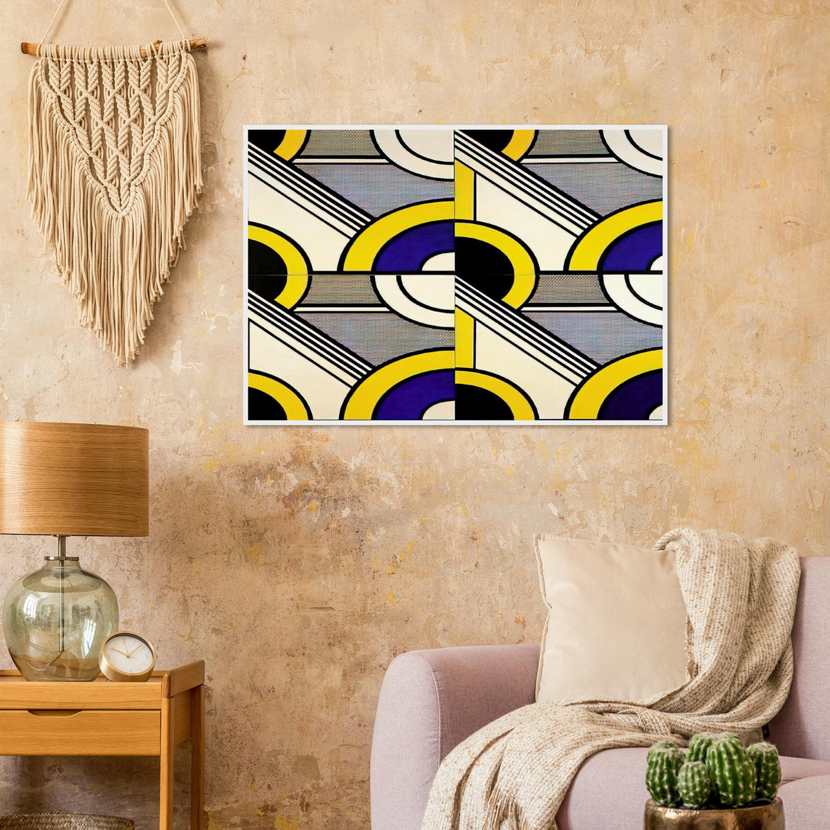 MODULAR PAINTING WITH FOUR PANELS 1 1969 Framed Poster | Roy Lichtenstein Framed Prints Wall Art | Roy Lichtenstein Shop