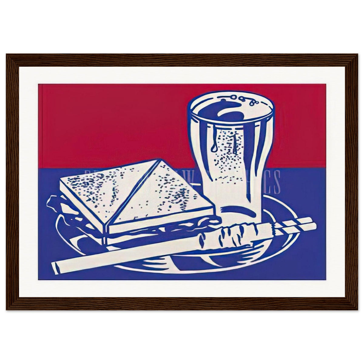 SANDWICH AND SODA 1964 Framed Poster | Roy Lichtenstein Framed Prints Wall Art | Roy Lichtenstein Shop