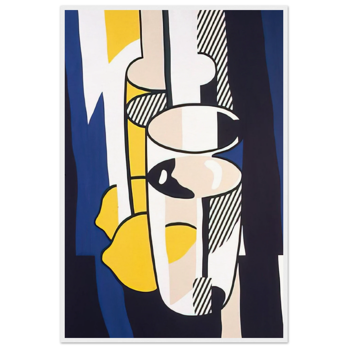 GLASS AND LEMON IN A MIRROR 1974 Framed Poster | Roy Lichtenstein Framed Prints Wall Art | Roy Lichtenstein Shop
