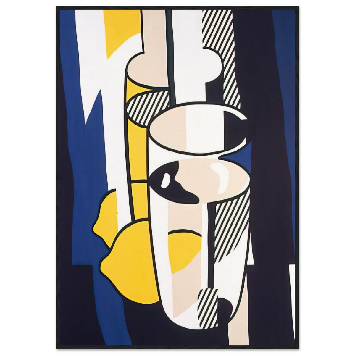 GLASS AND LEMON IN A MIRROR 1974 Framed Poster | Roy Lichtenstein Framed Prints Wall Art | Roy Lichtenstein Shop