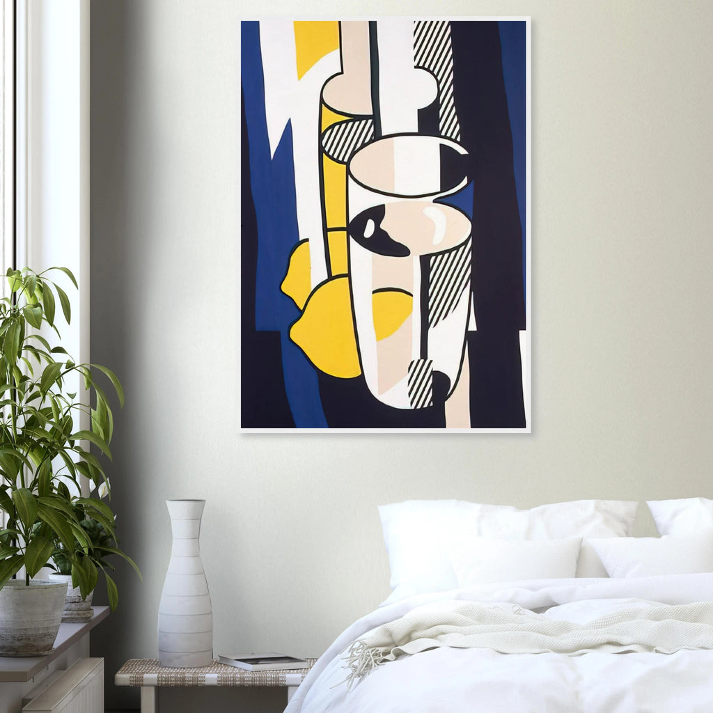 GLASS AND LEMON IN A MIRROR 1974 Framed Poster | Roy Lichtenstein Framed Prints Wall Art | Roy Lichtenstein Shop