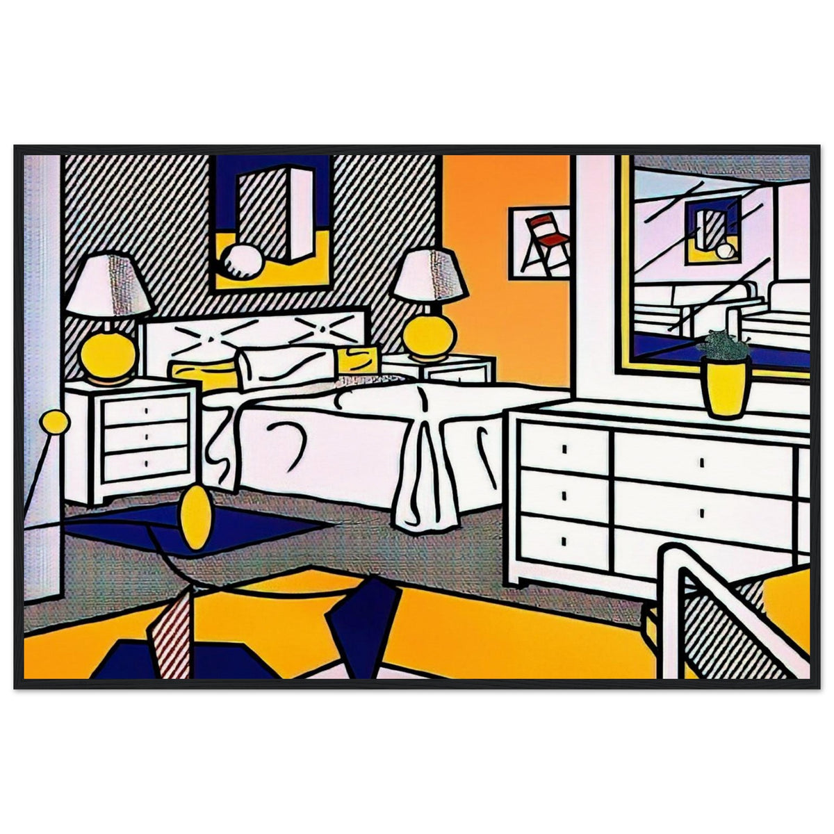INTERIOR WITH MOBILE 1992 Framed Poster | Roy Lichtenstein Framed Prints Wall Art | Roy Lichtenstein Shop