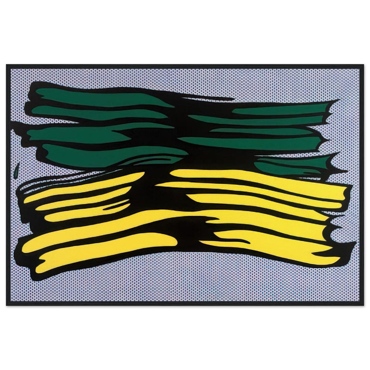 YELLOW AND GREEN BRUSHSTROKES 1966 0 Framed Poster | Roy Lichtenstein Framed Prints Wall Art | Roy Lichtenstein Shop