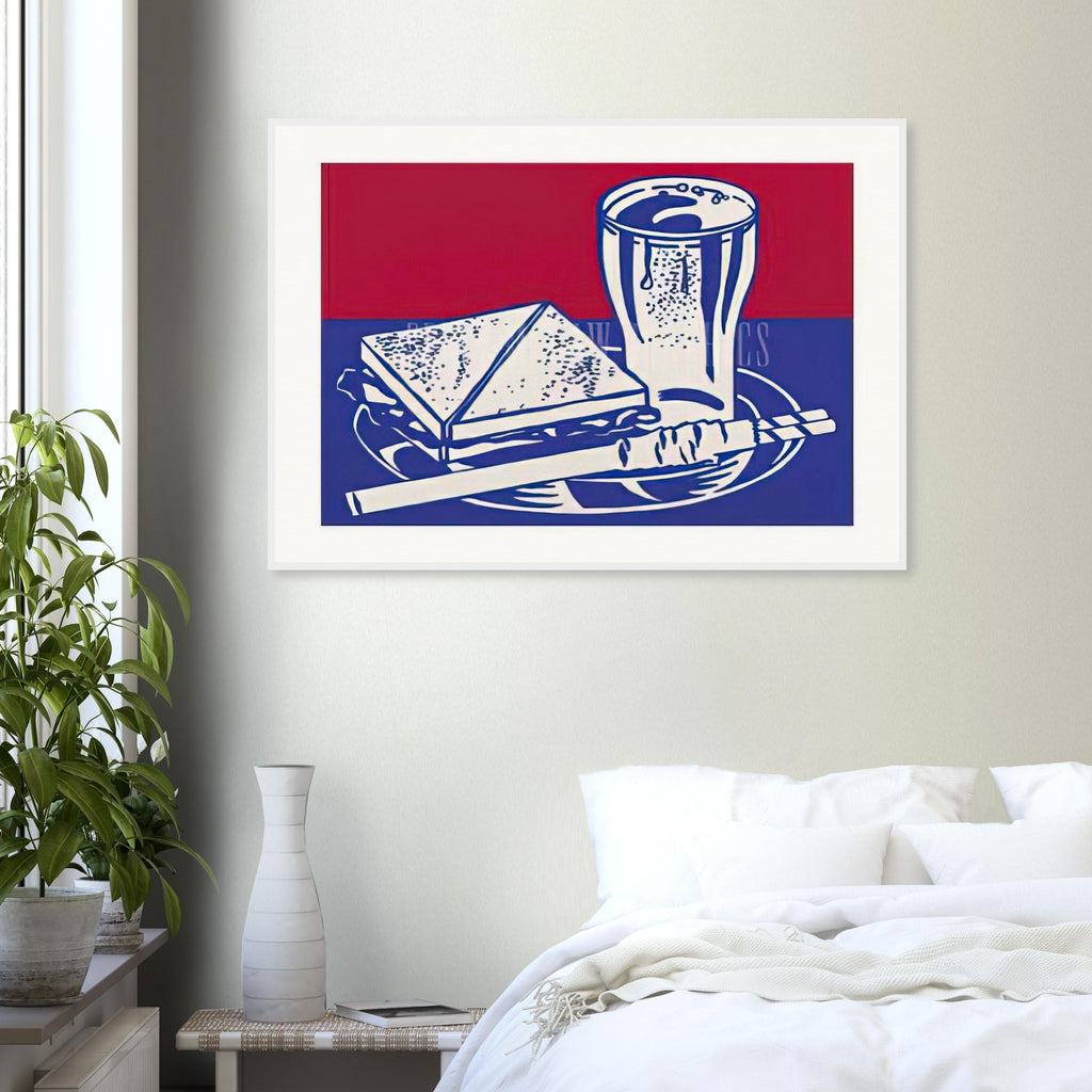 SANDWICH AND SODA 1964 Framed Poster | Roy Lichtenstein Framed Prints Wall Art | Roy Lichtenstein Shop