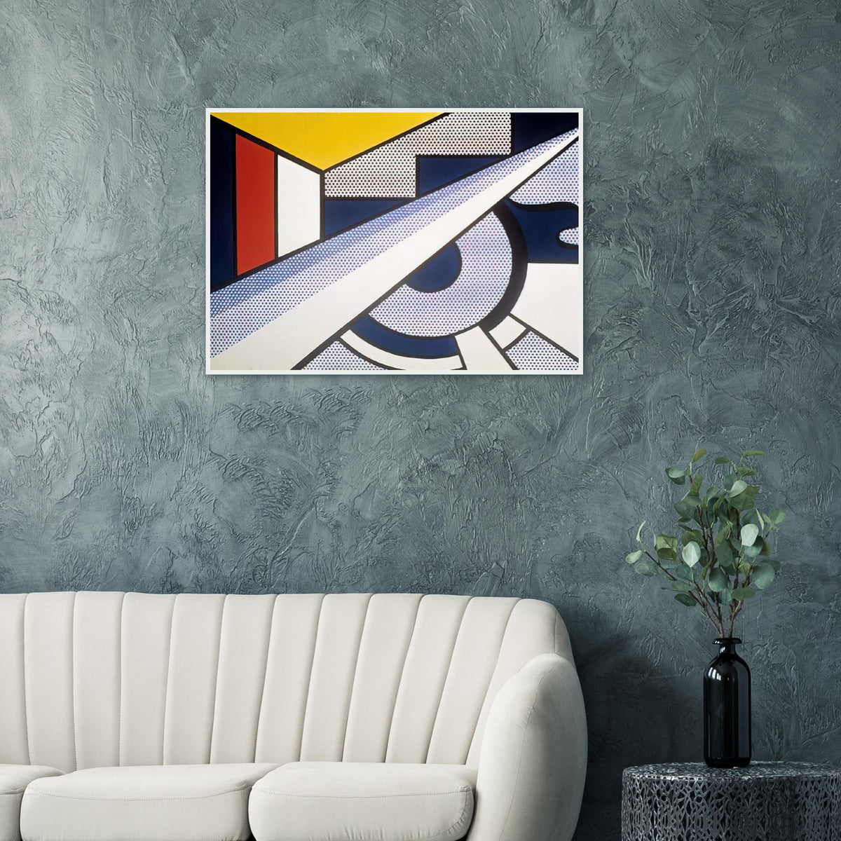 MODERN PAINTING WITH WEDGE 1967 Framed Poster | Roy Lichtenstein Framed Prints Wall Art | Roy Lichtenstein Shop
