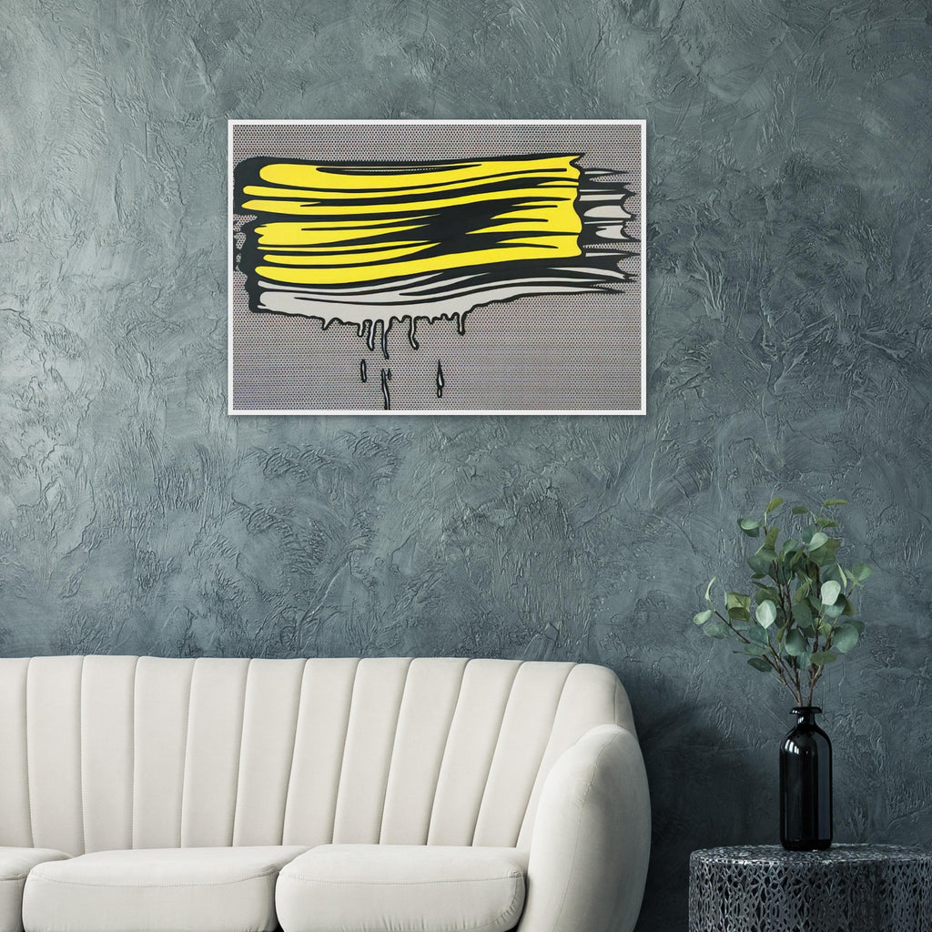YELLOW AND WHITE BRUSHSTROKES 1965 Framed Poster | Roy Lichtenstein Framed Prints Wall Art | Roy Lichtenstein Shop