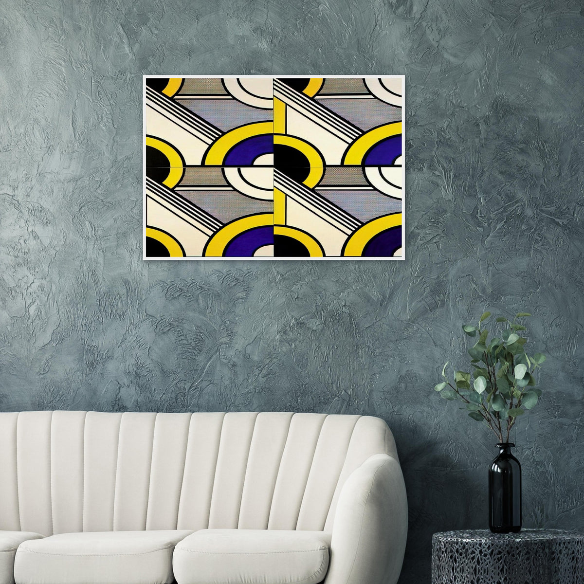 MODULAR PAINTING WITH FOUR PANELS 1 1969 Framed Poster | Roy Lichtenstein Framed Prints Wall Art | Roy Lichtenstein Shop