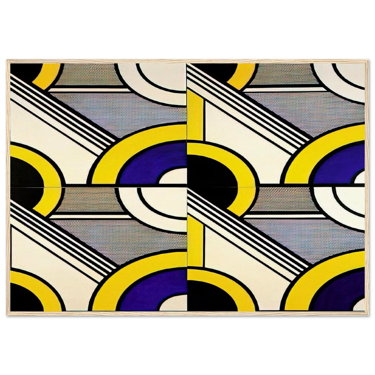 MODULAR PAINTING WITH FOUR PANELS 1 1969 Framed Poster | Roy Lichtenstein Framed Prints Wall Art | Roy Lichtenstein Shop