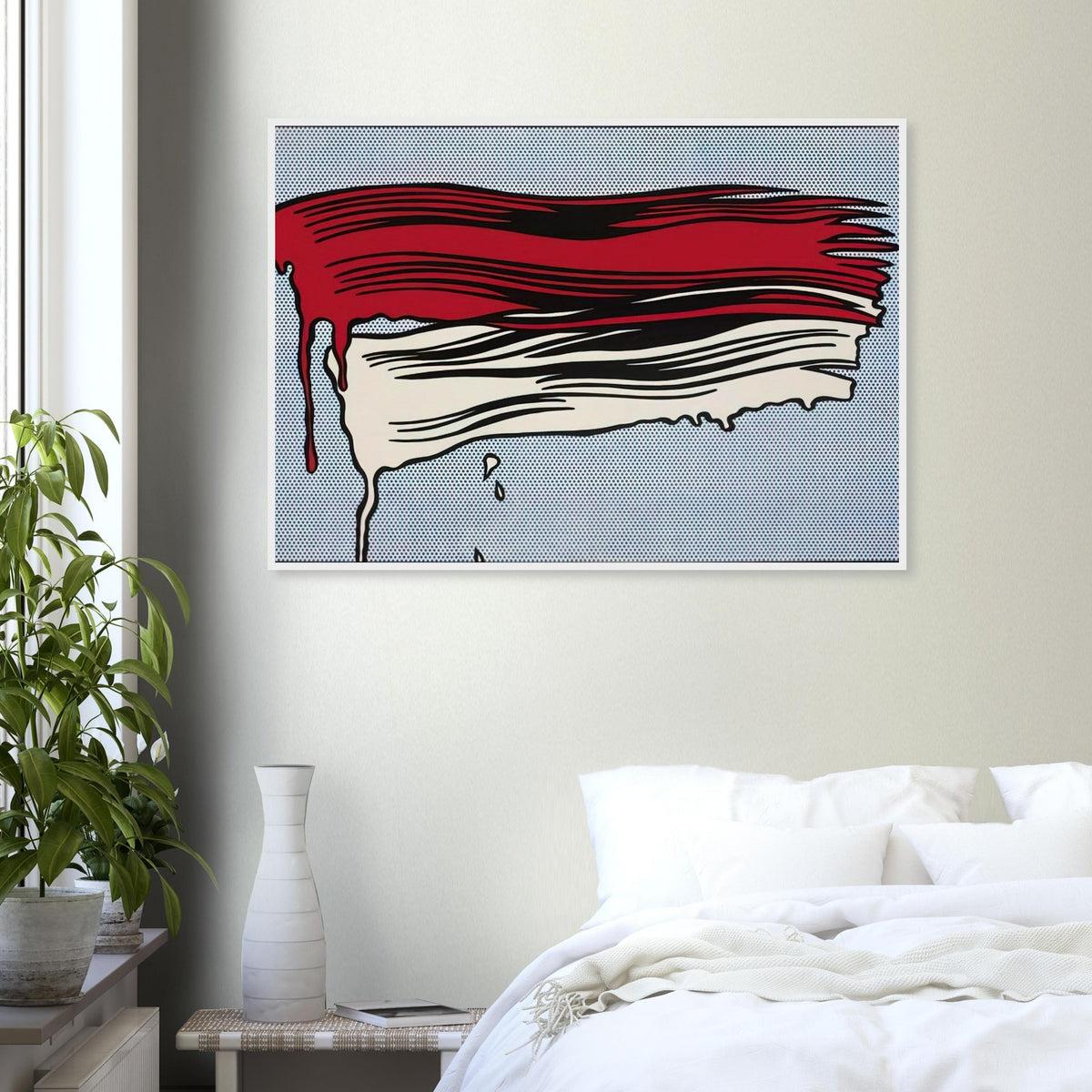 RED AND WHITE BRUSHSTROKES 1965 Framed Poster | Roy Lichtenstein Framed Prints Wall Art | Roy Lichtenstein Shop