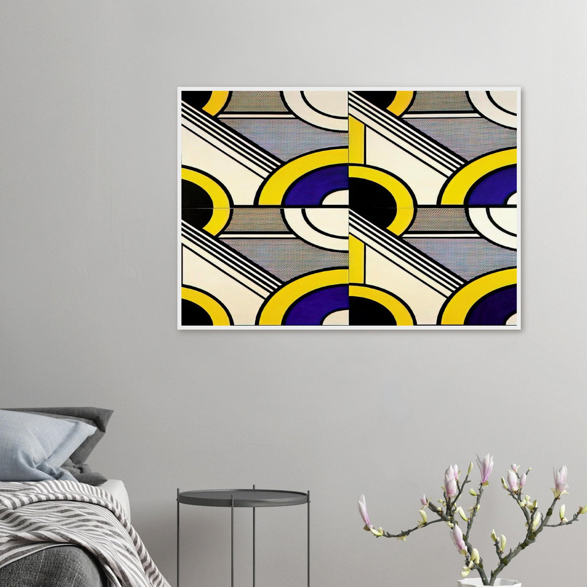 MODULAR PAINTING WITH FOUR PANELS 1 1969 Framed Poster | Roy Lichtenstein Framed Prints Wall Art | Roy Lichtenstein Shop