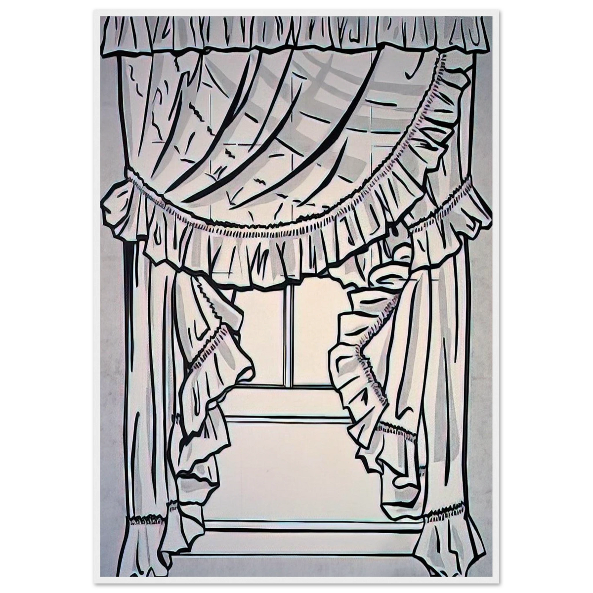 CURTAINS 1962 Framed Poster | Roy Lichtenstein Framed Prints Wall Art | Roy Lichtenstein Shop