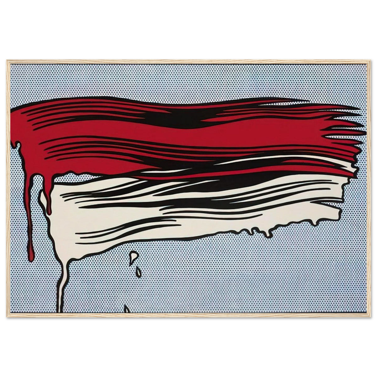 RED AND WHITE BRUSHSTROKES 1965 Framed Poster | Roy Lichtenstein Framed Prints Wall Art | Roy Lichtenstein Shop