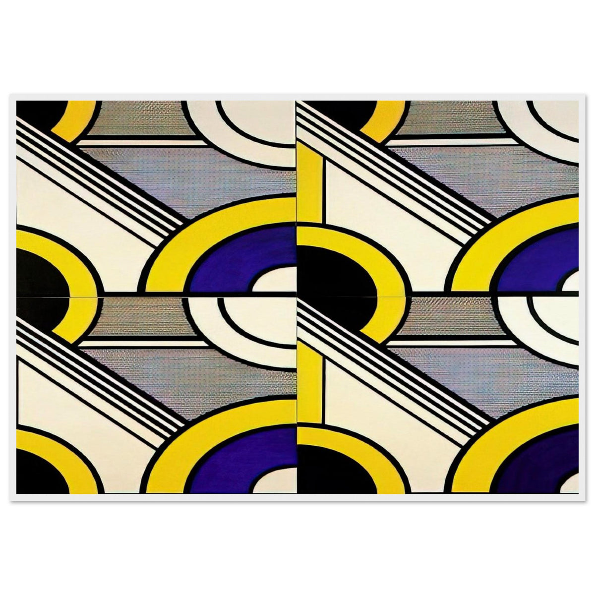 MODULAR PAINTING WITH FOUR PANELS 1 1969 Framed Poster | Roy Lichtenstein Framed Prints Wall Art | Roy Lichtenstein Shop