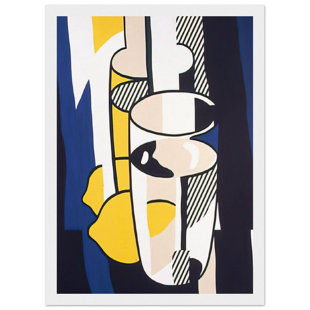 GLASS AND LEMON IN A MIRROR 1974 Framed Poster | Roy Lichtenstein Framed Prints Wall Art | Roy Lichtenstein Shop