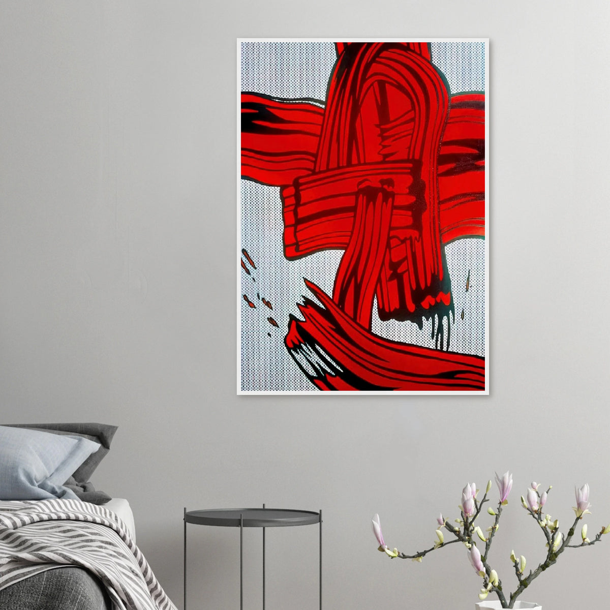 RED PAINTING BRUSHSTROKE 1965 Framed Poster | Roy Lichtenstein Framed Prints Wall Art | Roy Lichtenstein Shop