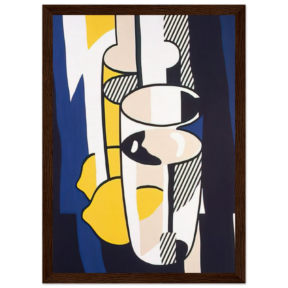 GLASS AND LEMON IN A MIRROR 1974 Framed Poster | Roy Lichtenstein Framed Prints Wall Art | Roy Lichtenstein Shop
