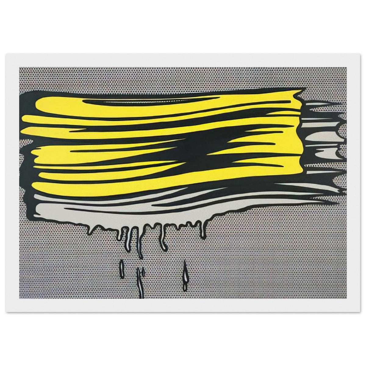 YELLOW AND WHITE BRUSHSTROKES 1965 Framed Poster | Roy Lichtenstein Framed Prints Wall Art | Roy Lichtenstein Shop